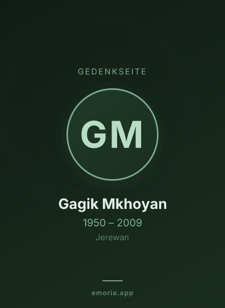 Gedenkportrait von Gagik Mkhoyan