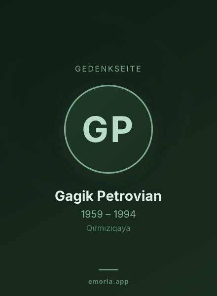 Gedenkportrait von Gagik Petrovian