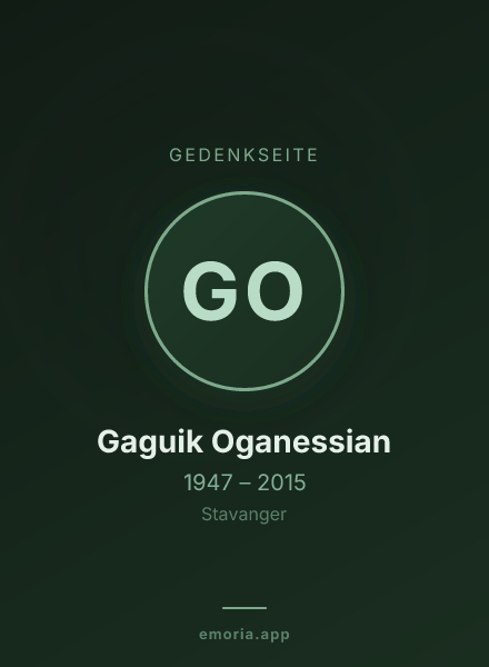 Gedenkportrait von Gaguik Oganessian