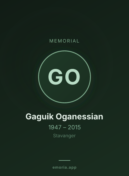 Memorial portrait of Gaguik Oganessian