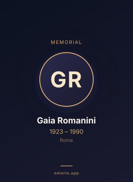 Memorial portrait of Gaia Romanini