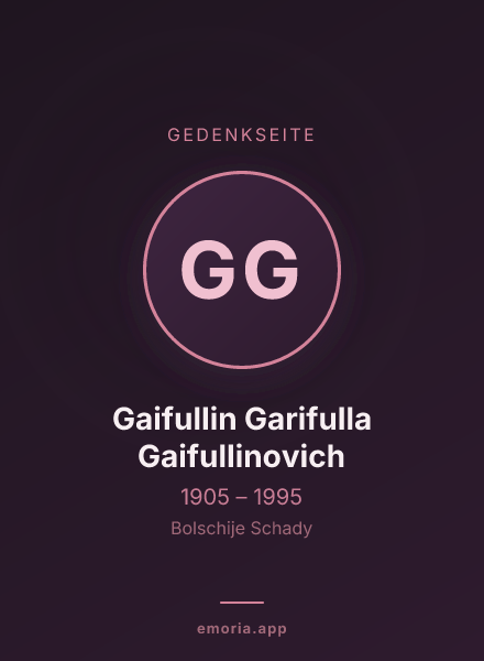 Gedenkportrait von Gaifullin Garifulla Gaifullinovich