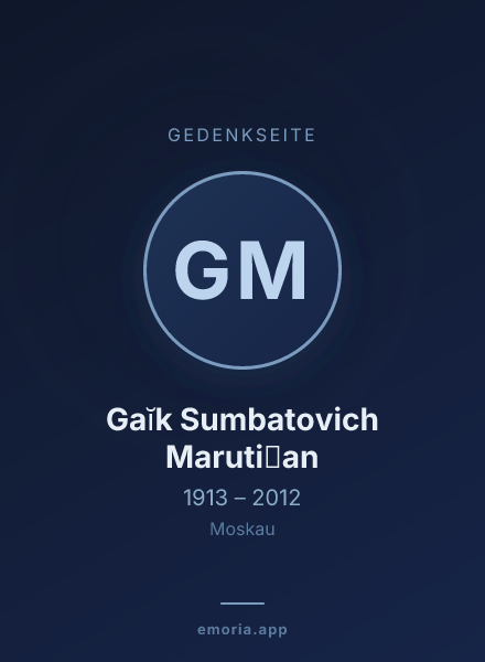 Gedenkportrait von Gaĭk Sumbatovich Maruti͡an