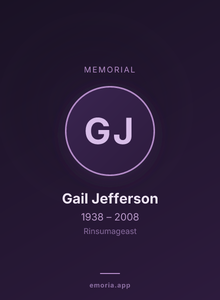 Memorial portrait of Gail Jefferson