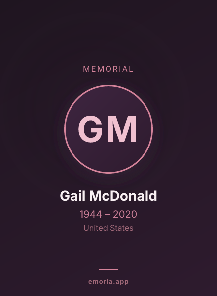 Memorial portrait of Gail McDonald