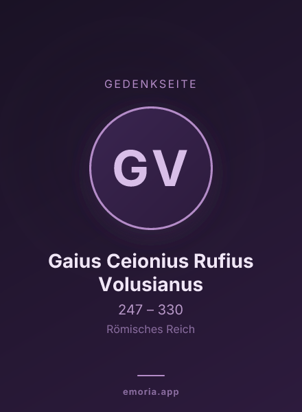 Gedenkportrait von Gaius Ceionius Rufius Volusianus