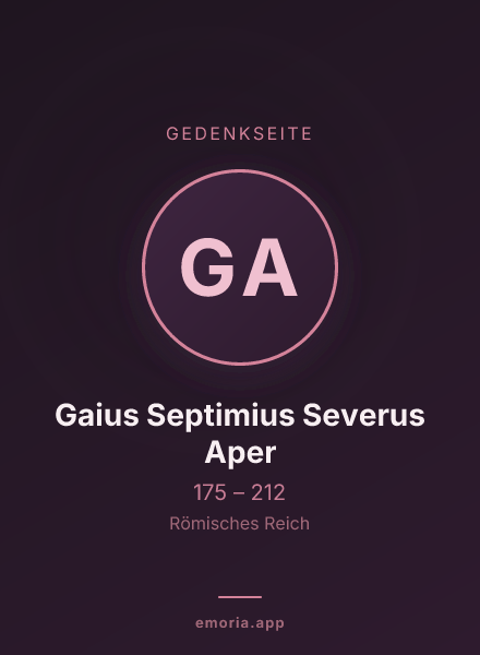 Gedenkportrait von Gaius Septimius Severus Aper