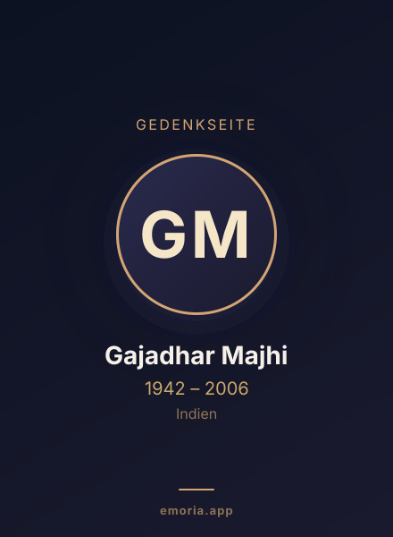 Gedenkportrait von Gajadhar Majhi