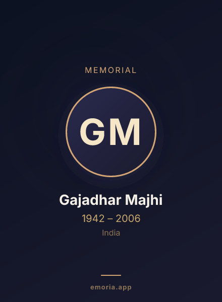 Memorial portrait of Gajadhar Majhi