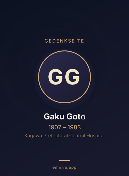 Gedenkportrait von Gaku Gotō