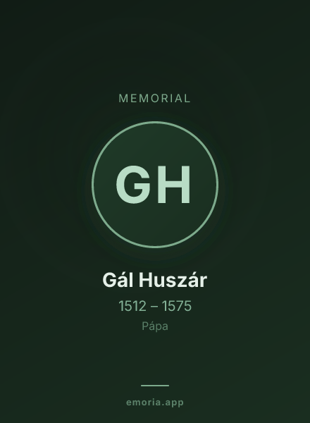Memorial portrait of Gál Huszár
