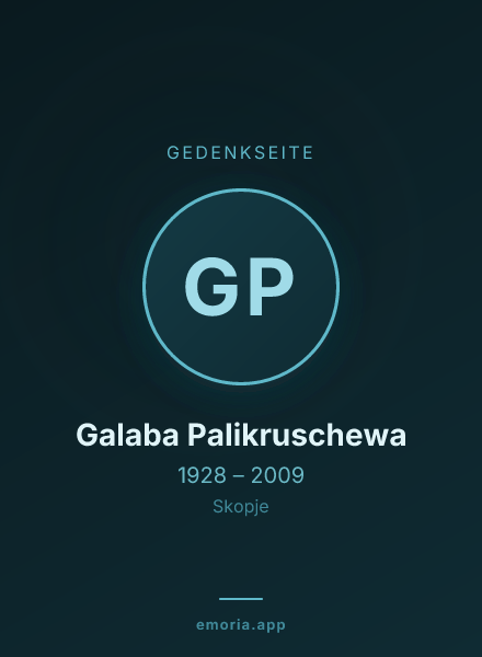 Gedenkportrait von Galaba Palikruschewa