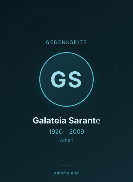 Gedenkportrait von Galateia Sarantē