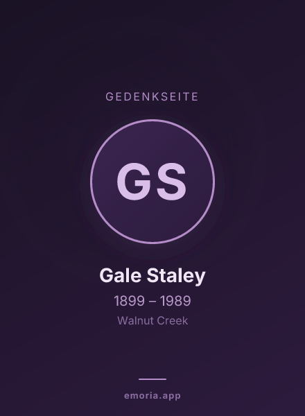 Gedenkportrait von Gale Staley
