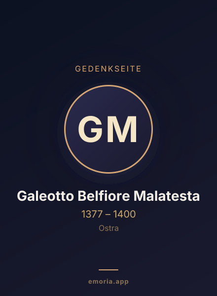 Gedenkportrait von Galeotto Belfiore Malatesta