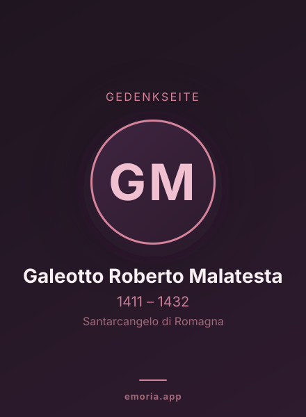 Gedenkportrait von Galeotto Roberto Malatesta