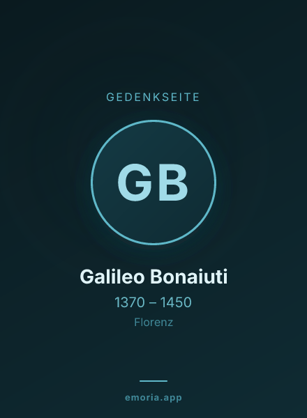 Gedenkportrait von Galileo Bonaiuti