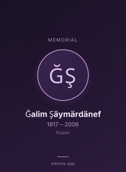 Memorial portrait of Ğalim Şäymärdänef