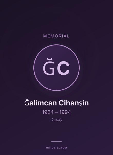 Memorial portrait of Ğalimcan Cihanşin