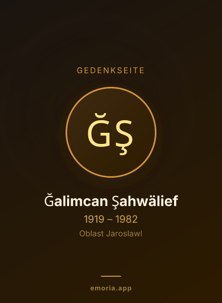 Gedenkportrait von Ğalimcan Şahwälief