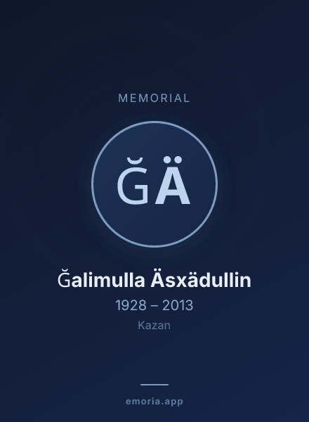 Memorial portrait of Ğalimulla Äsxädullin