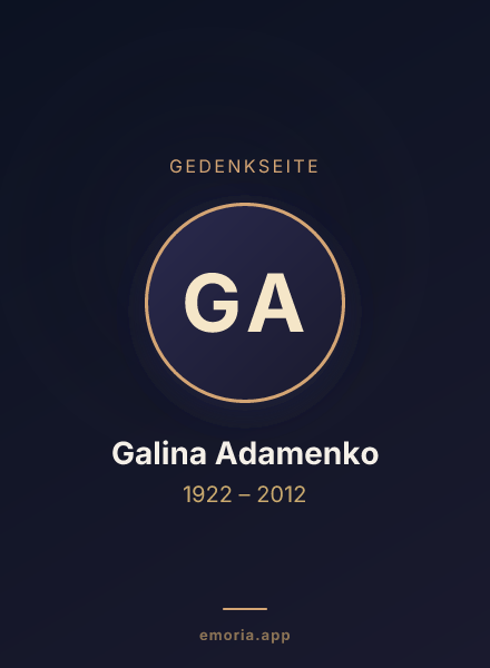 Gedenkportrait von Galina Adamenko