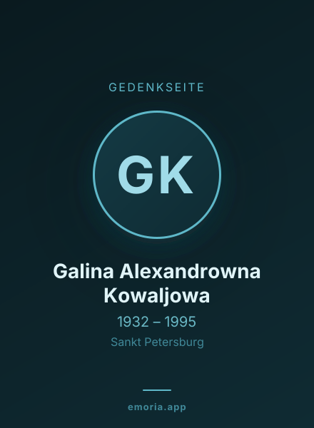 Gedenkportrait von Galina Alexandrowna Kowaljowa