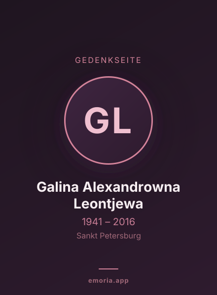 Gedenkportrait von Galina Alexandrowna Leontjewa