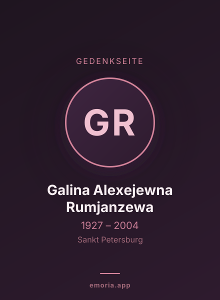 Gedenkportrait von Galina Alexejewna Rumjanzewa