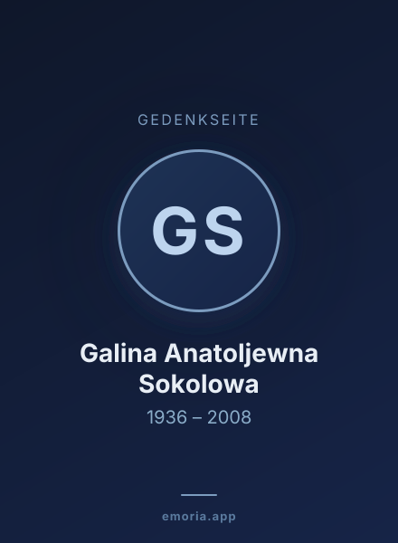 Gedenkportrait von Galina Anatoljewna Sokolowa