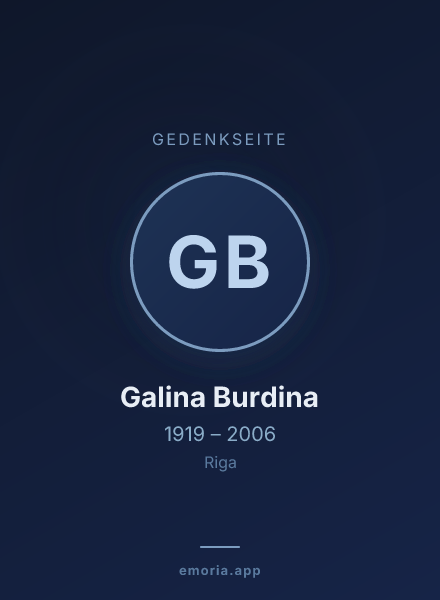 Gedenkportrait von Galina Burdina