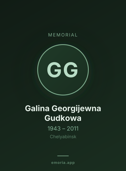 Memorial portrait of Galina Georgijewna Gudkowa