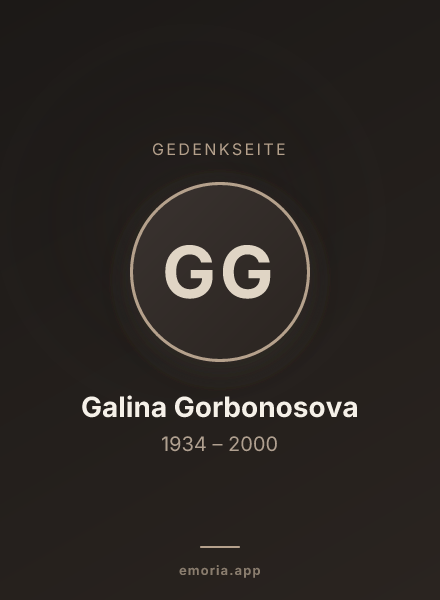 Gedenkportrait von Galina Gorbonosova