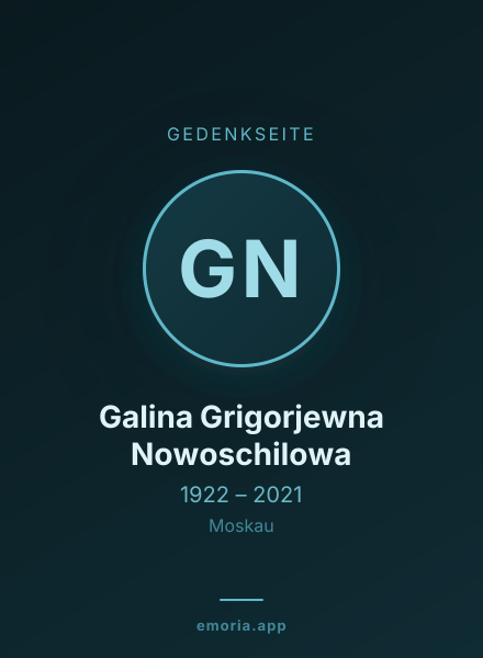 Gedenkportrait von Galina Grigorjewna Nowoschilowa