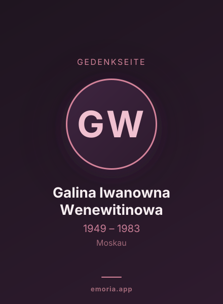 Gedenkportrait von Galina Iwanowna Wenewitinowa