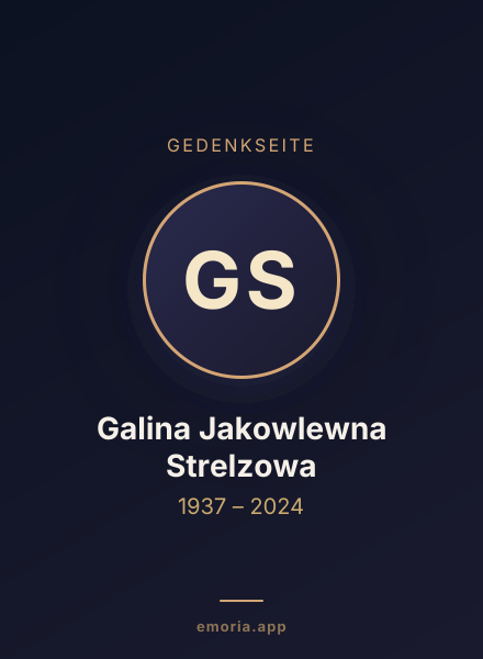 Gedenkportrait von Galina Jakowlewna Strelzowa