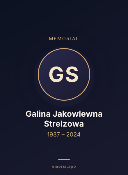 Memorial portrait of Galina Jakowlewna Strelzowa