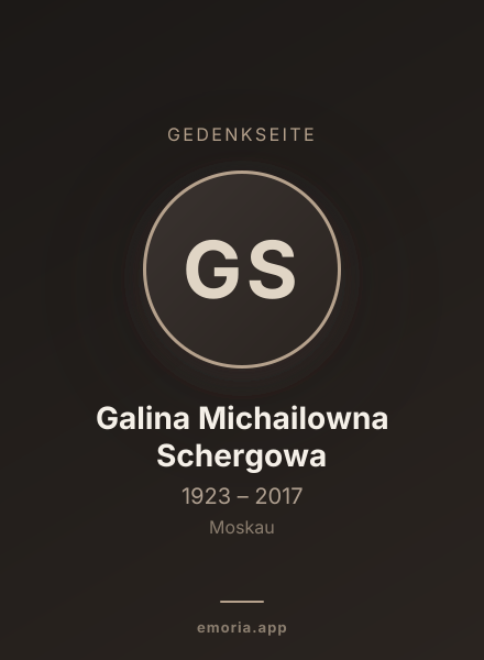 Gedenkportrait von Galina Michailowna Schergowa