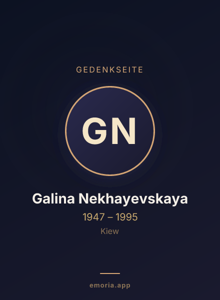 Gedenkportrait von Galina Nekhayevskaya