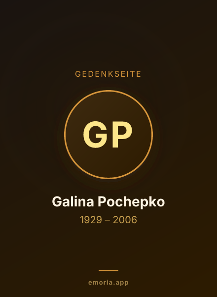 Gedenkportrait von Galina Pochepko