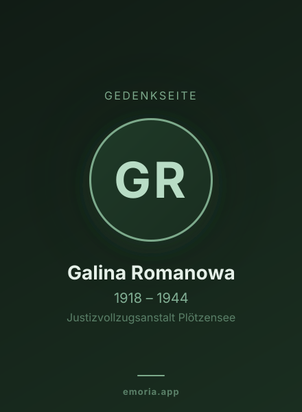 Gedenkportrait von Galina Romanowa