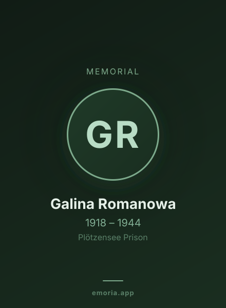 Memorial portrait of Galina Romanowa