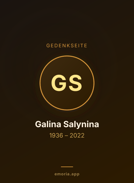Gedenkportrait von Galina Salynina