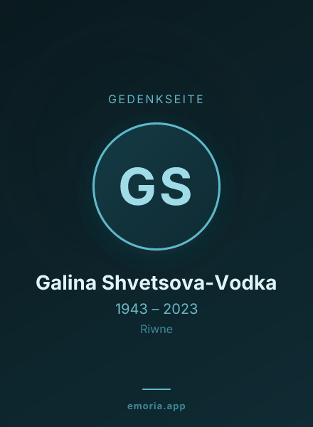 Gedenkportrait von Galina Shvetsova-Vodka