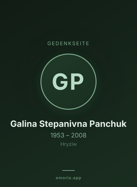 Gedenkportrait von Galina Stepanivna Panchuk