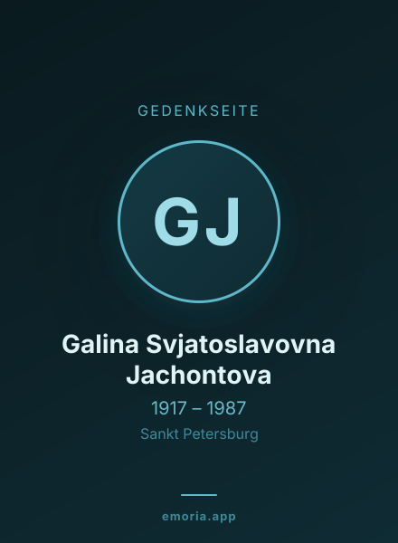 Gedenkportrait von Galina Svjatoslavovna Jachontova