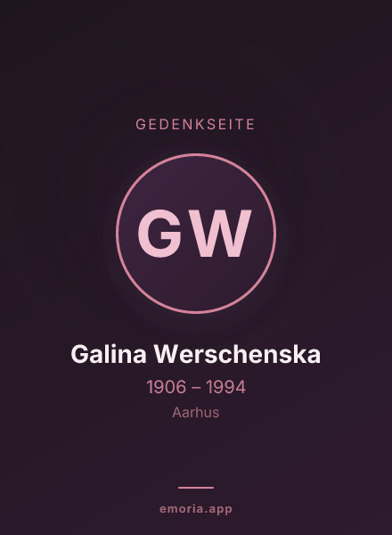 Gedenkportrait von Galina Werschenska