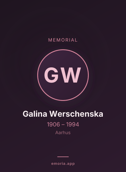 Memorial portrait of Galina Werschenska
