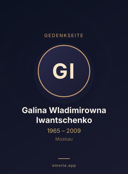 Gedenkportrait von Galina Wladimirowna Iwantschenko