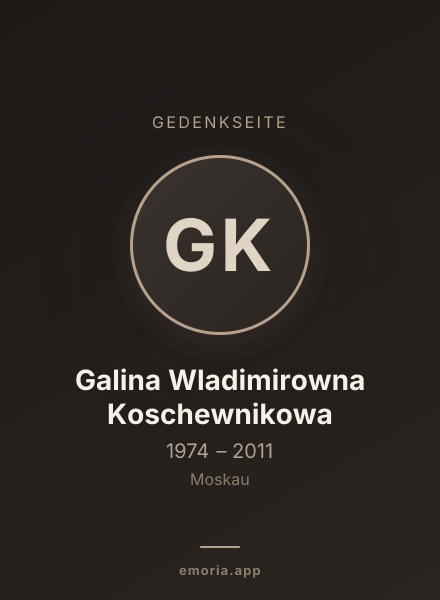 Gedenkportrait von Galina Wladimirowna Koschewnikowa